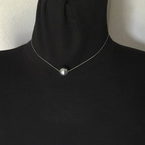 Grey Single Pearl Necklace